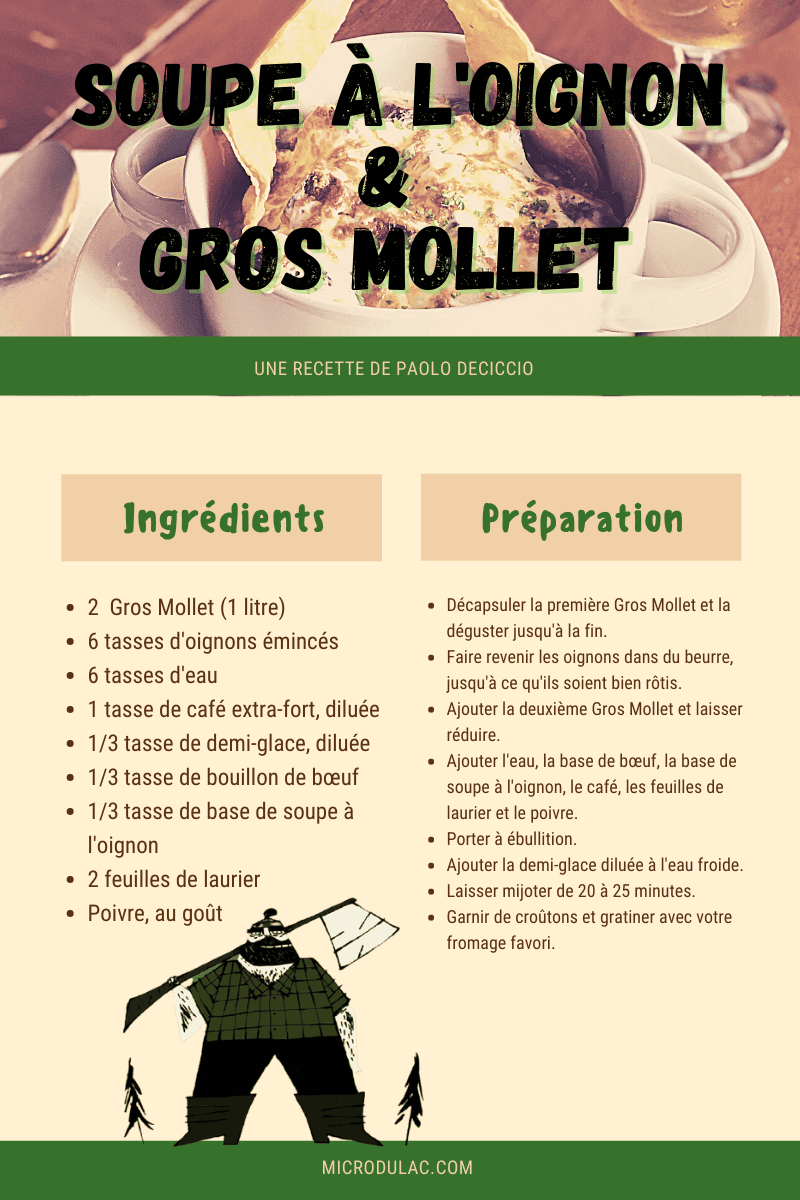 Soupe à l'oignon & Gros Mollet - Microbrasserie du Lac St-Jean