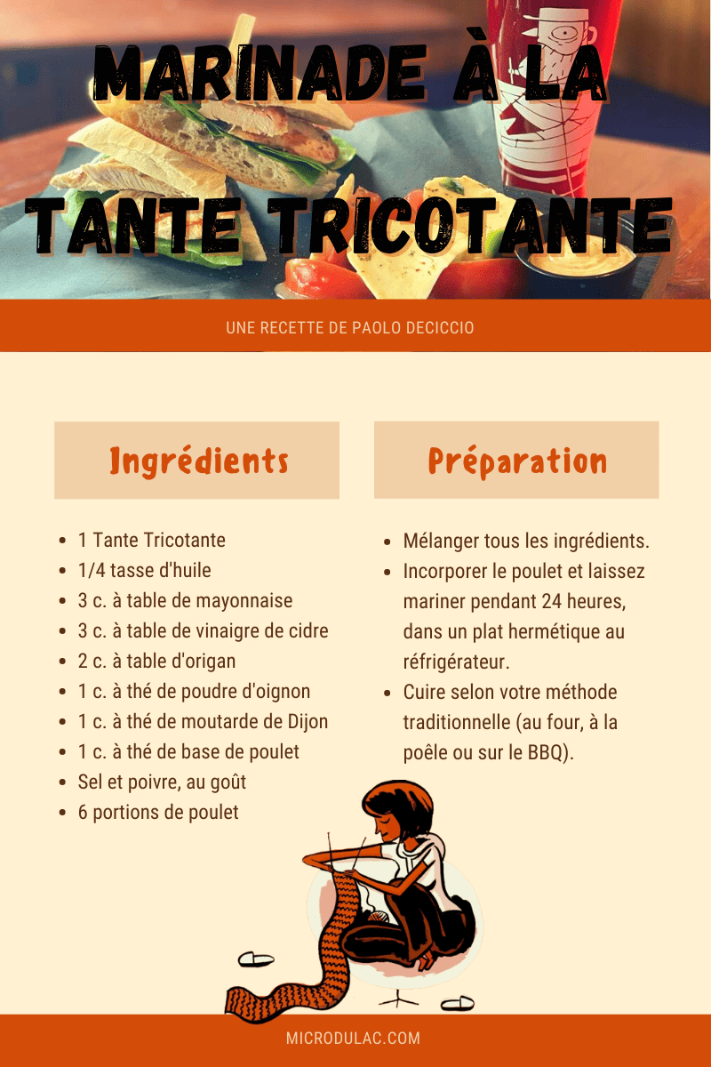 Marinade Tante Tricotante - Microbrasserie du Lac St-Jean