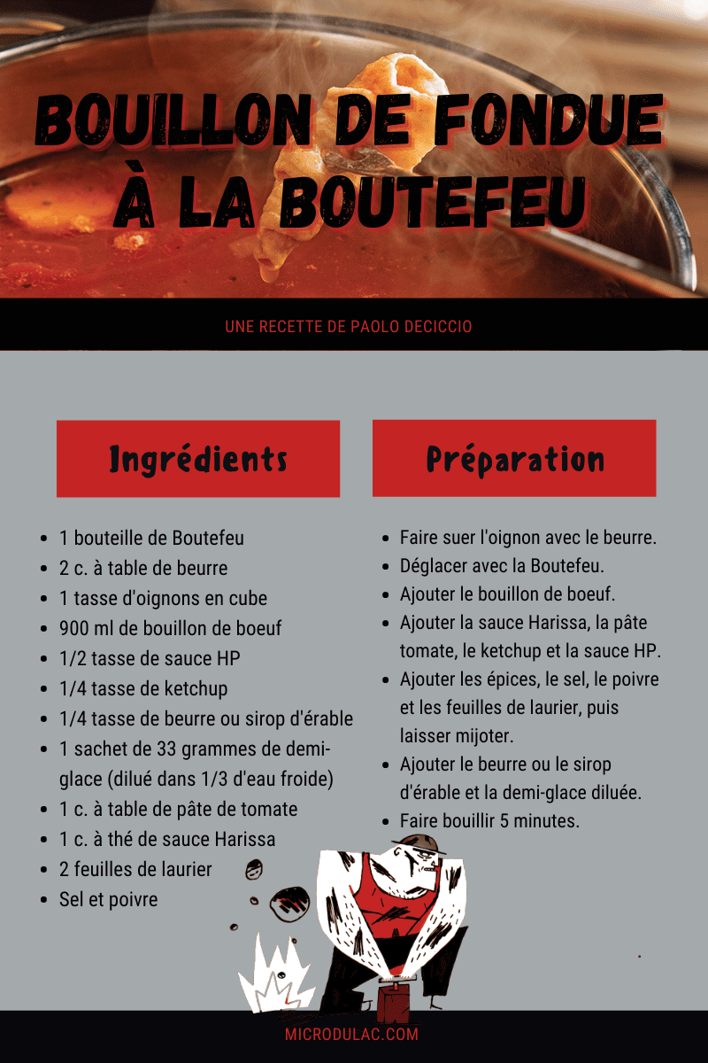 Bouillon de fondue à la Boutefeu - Microbrasserie du Lac St-Jean