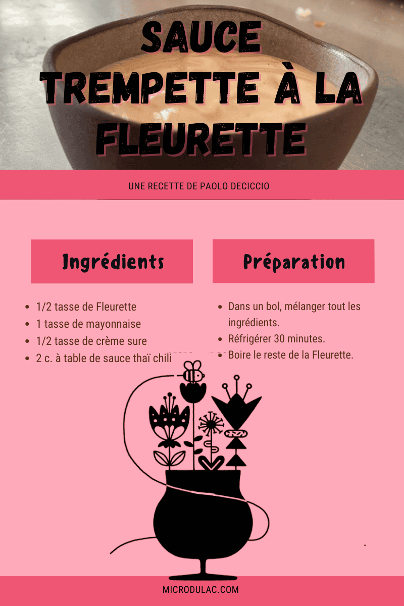 Sauce trempette à la Fleurette - Microbrasserie du Lac St-Jean